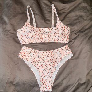 SHEIN Retro White and Orange Bikini